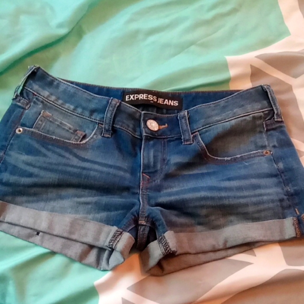 Women's Express Blue Denim Shorts